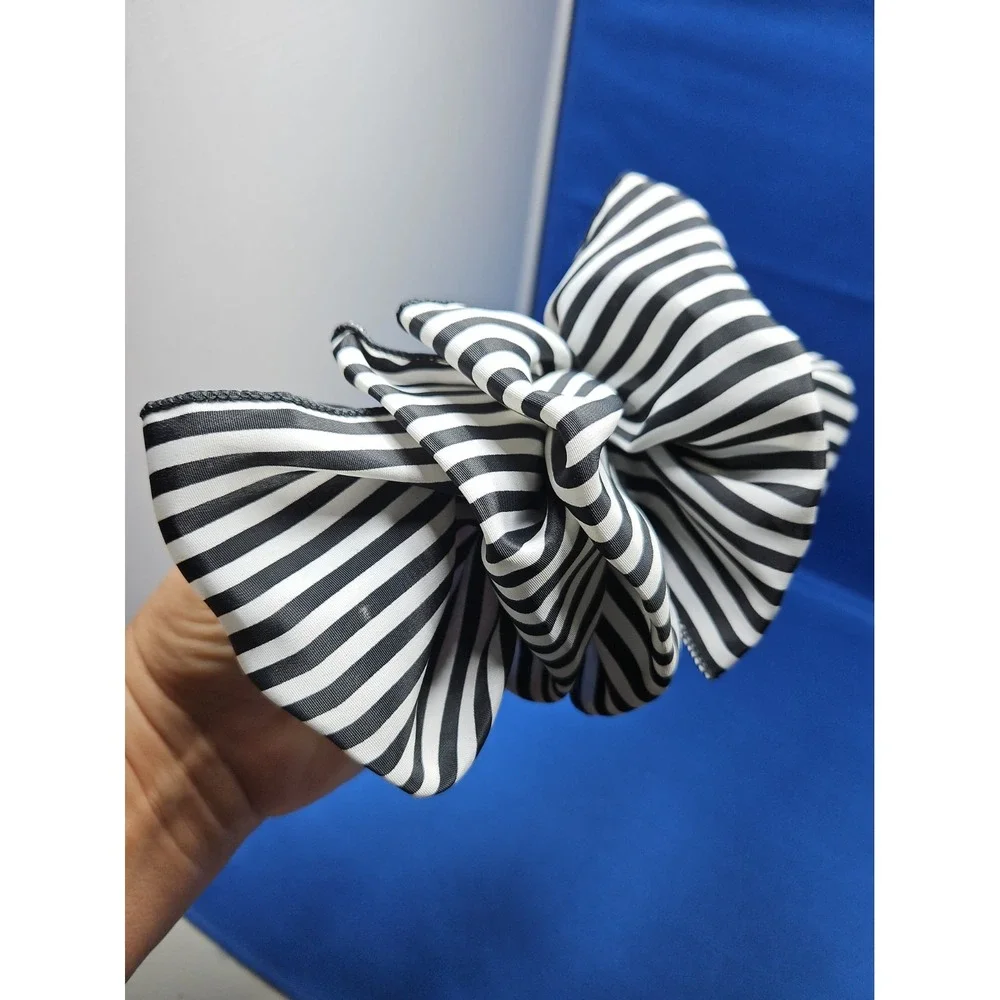 Vintage Hair Bow Satin Oversized Barrette Clip 8